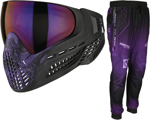 Virtue Vio Ascend Paintball Mask w/ Breakout Jogger Pants - Purple Skull