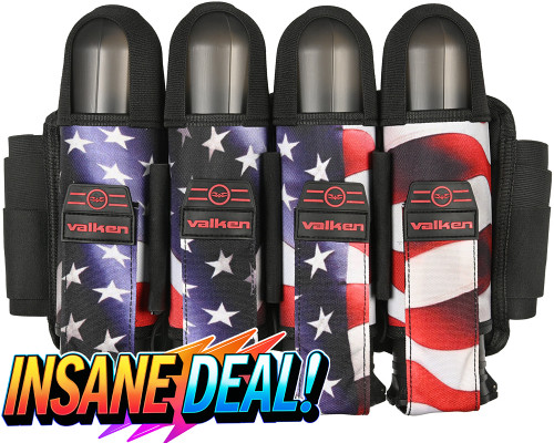 Valken Fate GFX 4+3 Paintball Harness - Merica RWB