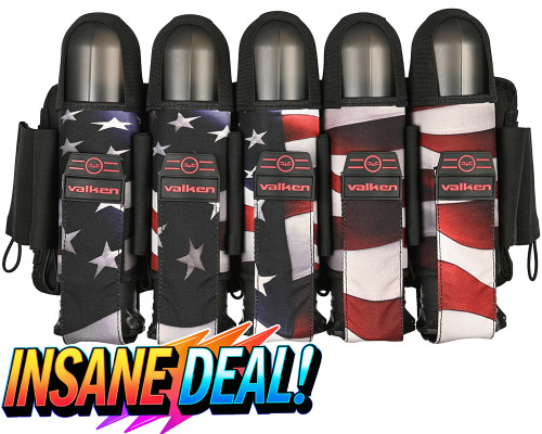 Valken Fate GFX 5+8 Paintball Harness - Merica RWB