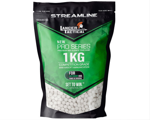 Lancer Tactical Streamline Competition Grade Outdoor BBs 4000 Round 0.25g - White (SL-025-OUTDOOR)