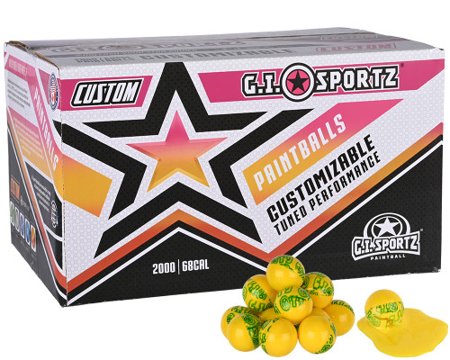 GI Sportz 3 Star Custom 2,000 Round Paintball Case - Yellow Fill ( .68 Caliber )