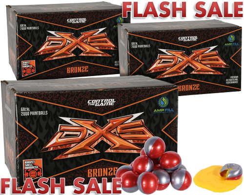 3 Cases of DXS Bronze Paintballs (6,000 Rounds Total) - Yellow Fill ( . 68 Caliber )