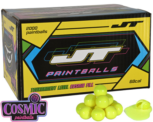 JT Cosmic Glow 2,000 Round Paintball Case - Yellow Fill ( .68 Caliber )