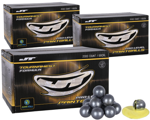 3 Cases of JT Tournament Paintballs (6,000 Rounds Total) - Yellow Fill ( .68 Caliber )