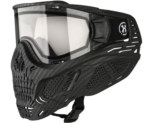 HK Army HSTL Skull Thermal Paintball Mask - Carbon Fiber Black w/ Clear Lens