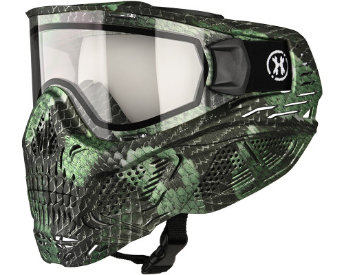 HK Army HSTL Skull Thermal Paintball Mask - Snake Green w/ Clear Lens