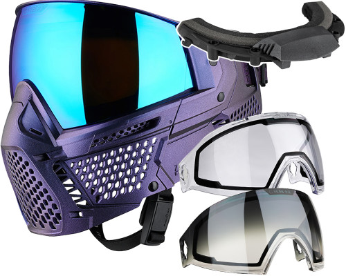 Carbon CRBN Zero GRX Paintball Mask w/ Free Storm Fan (Less Coverage) - ELMT Chameleon