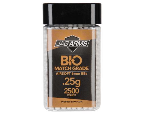 Jag Arms Match Grade BIO .25g Airsoft BB's - 2,500 Rounds