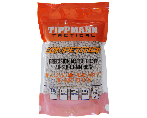 Tippmann Tactical .32g Competition Airsoft BB's - 3,125 Rounds - White (65527)