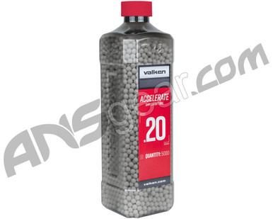 Valken Accelerate .20g Airsoft BB's - 2500 - White (93344)