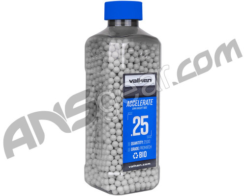 Valken Accelerate .25g Bio Airsoft BB's - 2500 - White (93368)