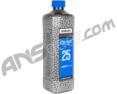 Valken Accelerate .25g Airsoft BB's - 5000 - White (93405)