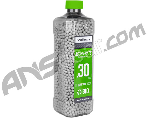 Valken Accelerate .30g Bio Airsoft BB's - 5000 - White (93467)