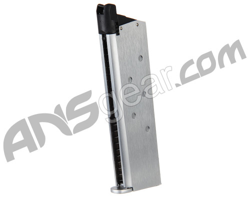 King Arms M1911 Single Stack Green Gas Airsoft Magazine - Silver