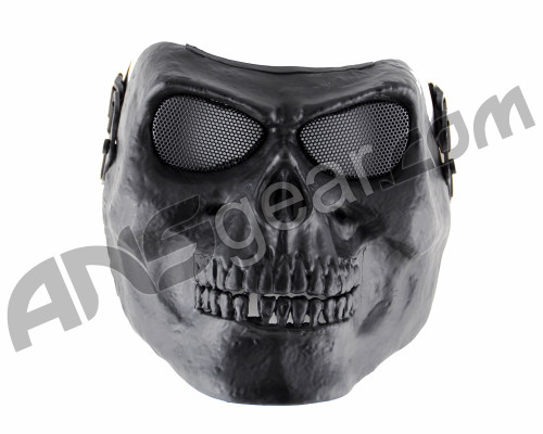 Full Skull Airsoft Mask - Mesh Goggles - Black