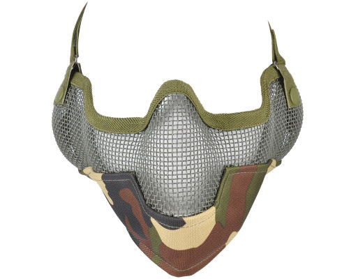 3G Strike Steel Airsoft Mask w/ Ear Protectors - Jungle Camo