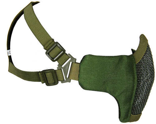 Bravo Airsoft Tactical V3 Strike Metal Mesh Face Mask - Olive Drab