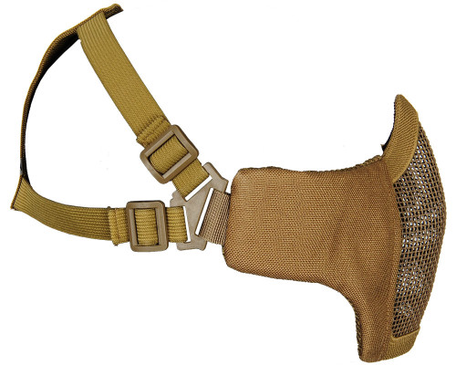 Bravo Airsoft Tactical V3 Strike Metal Mesh Face Mask - Tan