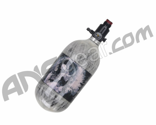 Crossfire SS Unpainted Carbon Fiber Compressed Air Tank 45/4500 w/ Ninja Ultralite Regulator - Skull Label