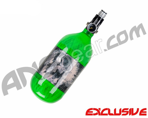 Crossfire SS Graffiti Series Carbon Fiber Compressed Air Tank 45/4500 w/ Custom Products Regulator - Neon Green