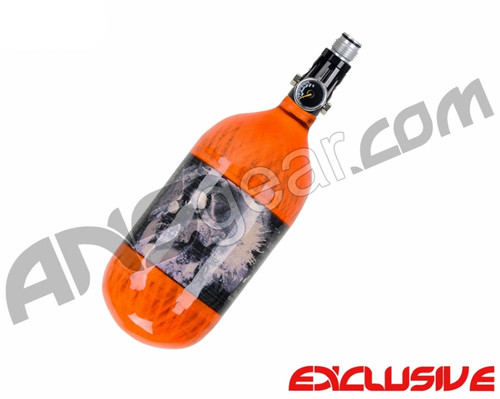 Crossfire SS Graffiti Series Carbon Fiber Compressed Air Tank 45/4500 w/ Custom Products Regulator - Neon Orange