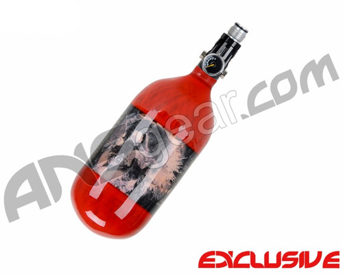 Crossfire SS Graffiti Series Carbon Fiber Compressed Air Tank 45/4500 w/ Custom Products Regulator - Red