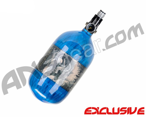 Crossfire SS Graffiti Series Carbon Fiber Compressed Air Tank 68/4500 w/ Custom Products Regulator - Candy Blue