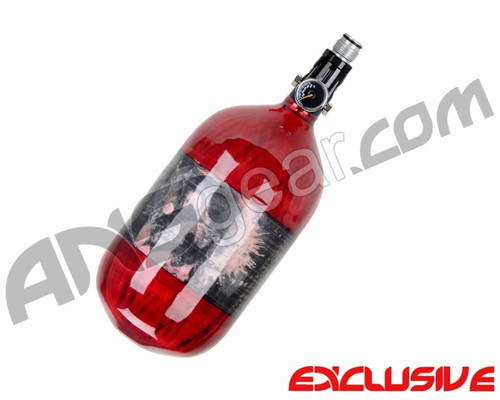 Crossfire SS Graffiti Series Carbon Fiber Compressed Air Tank 68/4500 w/ Custom Products Regulator - Candy Red