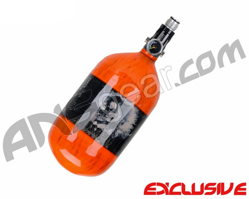 Crossfire SS Graffiti Series Carbon Fiber Compressed Air Tank 68/4500 w/ Custom Products Regulator - Neon Orange
