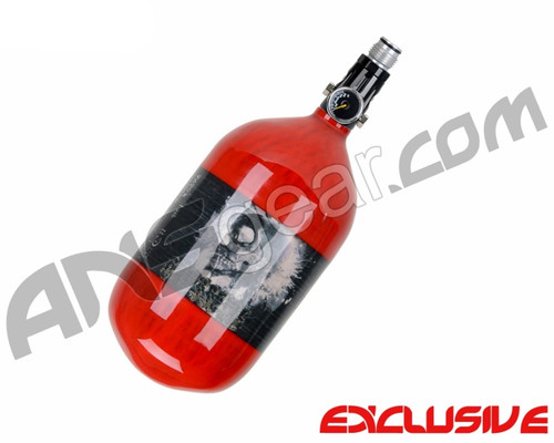 Crossfire SS Graffiti Series Carbon Fiber Compressed Air Tank 68/4500 w/ Custom Products Regulator - Red