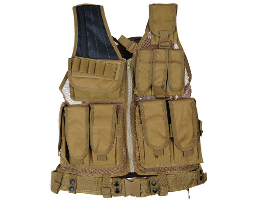 Defcon Gear 600 Denier Tactical Crossdraw Airsoft Vest - Flat Dark Earth