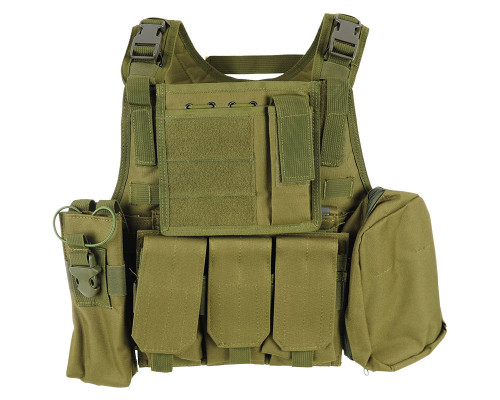 Defcon Gear 600 Denier Commando V2 Airsoft Chest Rig Vest - Olive Drab