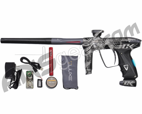 DLX Luxe 2.0 OLED Paintball Gun - Laser Engraved Tiger Shark - Dust Black/Dust Titanium