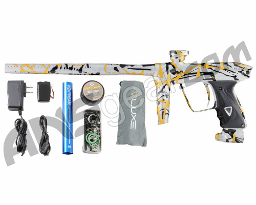 DLX Luxe 2.0 Paintball Gun - Pearl White/Black/Gold Splash