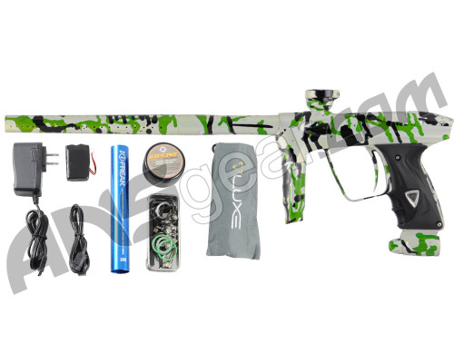 DLX Luxe 2.0 Paintball Gun - Pearl White/Black/Lime Splash