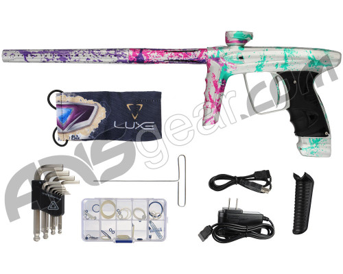 DLX Luxe Ice Paintball Gun - Dust White w/ Dust Purple/Pink/Mint Splash Fade