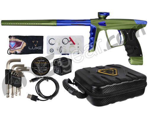 DLX Luxe X Paintball Gun - Dust Olive/Blue