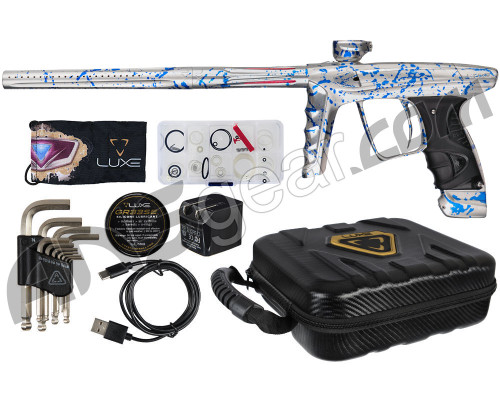 DLX Luxe X Paintball Gun - Dust Silver/Blue Splash DLX Luxe X Paintball Gun - Dust Silver/Blue Splash