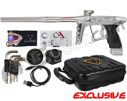 DLX Luxe X Paintball Gun w/ Premiere Engraving - Dust White/Clear