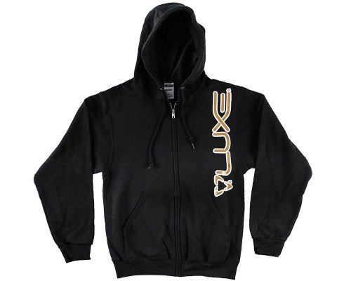DLX Luxe Zip Up Hooded Sweatshirt - Black/Tan