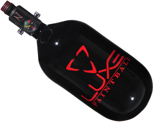 DLX Luxe CLS Carbon Fiber Air Tank - 68/4500 w/ Ninja Adjustable Regulator - Black/Red