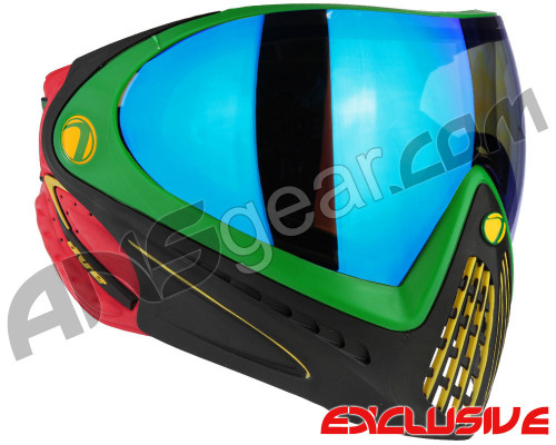 Dye Invision I4 Pro Mask - Rasta w/ Dyetanium Blue Ice Lens