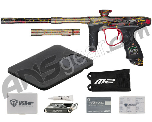 Dye M2 MOSair Paintball Gun - Grey/Black Fade w/Yellow/Red Splash