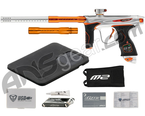 Dye M2 MOSair Paintball Gun - Silver/Orange Dye M2 MOSair Paintball Gun - Silver/Orange