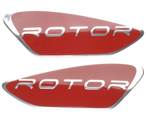 Dye Rotor Bottom Shell Logo Set - Left & Right - Red