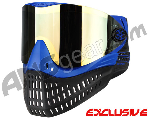 Empire E-Flex Paintball Mask - Blue w/ Mirror Gold Lens