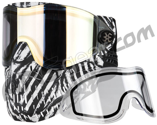 Empire E-Flex Paintball Mask - LE Zebra w/ HD Gold & Clear Lenses