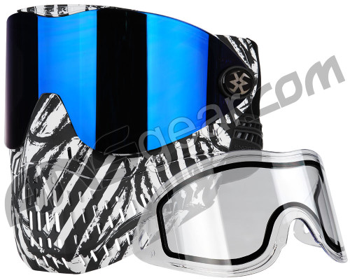 Empire E-Flex Paintball Mask - LE Zebra w/ Mirror Blue & Clear Lenses