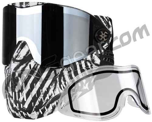 Empire E-Flex Paintball Mask - LE Zebra w/ Mirror Chrome & Clear Lenses