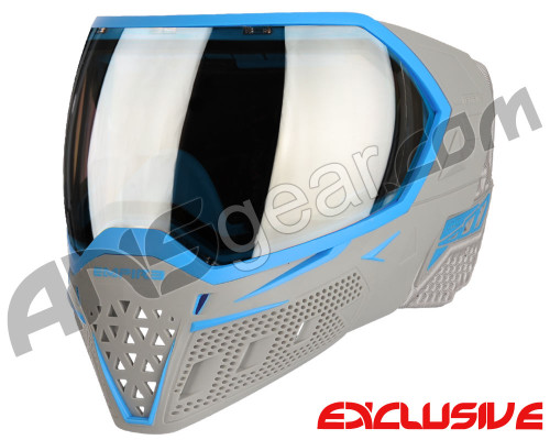 Empire EVS Paintball Mask - Grey/Cyan w/ HD Black Chrome Lens